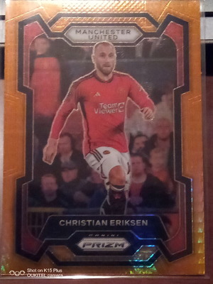 Κάρτα Panini Prizm Premier League Christian Eriksen 2023-24 σαν καινούργιο, πορτοκαλί