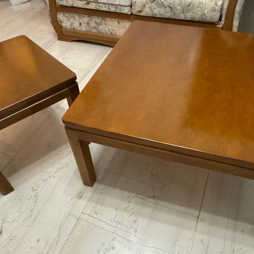 Coffee tables used, brown, set of 2 pieces 80cm and 40cm
