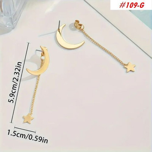 Earrings 109 gold color, new, iron material