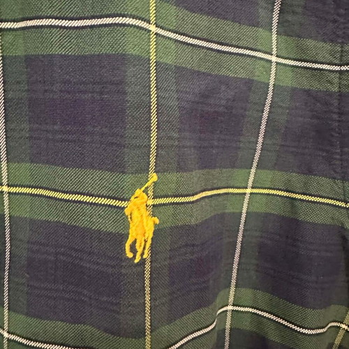 Ralph Lauren shirt like new, regular fit, size Small with Medium fit, blue and green