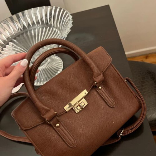 Handbag with strap used, brown