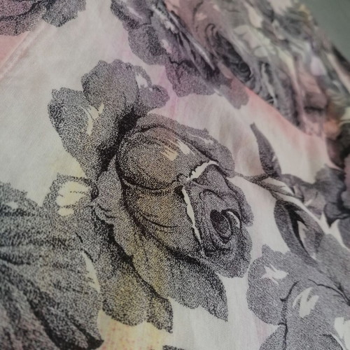 Vintage short-sleeve shirt like new with floral watercolor design