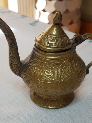 Oriental brass jug used, 1960s