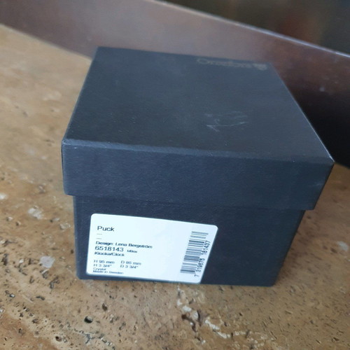 Orrefors Crystal Puck με ρολόι επιτραπέζιο καινούργιο
