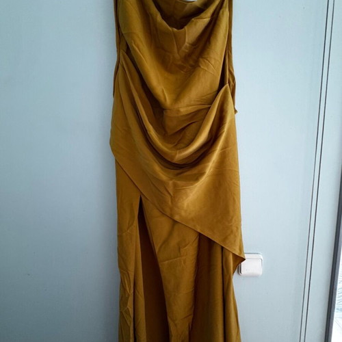 ASOS satin dress, orange yellow