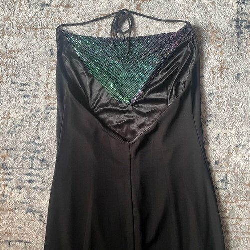Draped evening dress backless like new, size S/M, black
