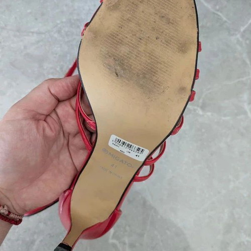 Migato red sandals like new, size 41, 10cm heel