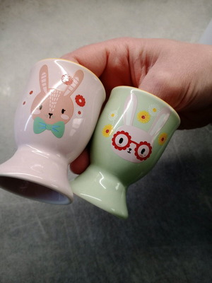 Easter porcelain egg cups like new