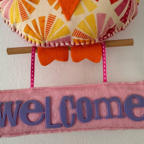 Handmade owl wall decor with Welcome vintage like new