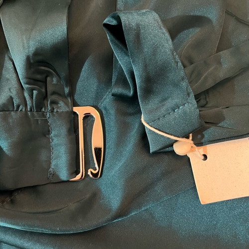 Satin maxi dress new, petrol green, size S