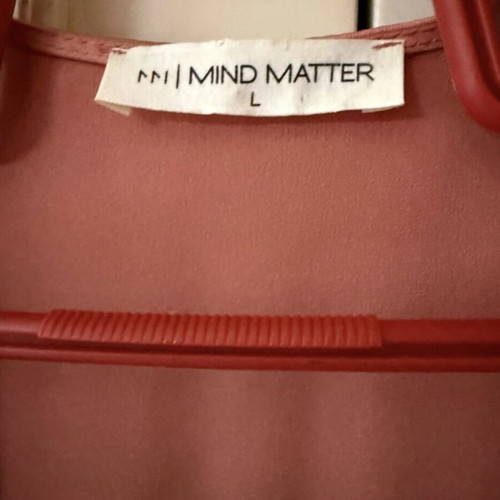 Mind Matter mini satin dress coral size L new