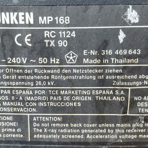 Telefunken MP168 17' TV used, works normally