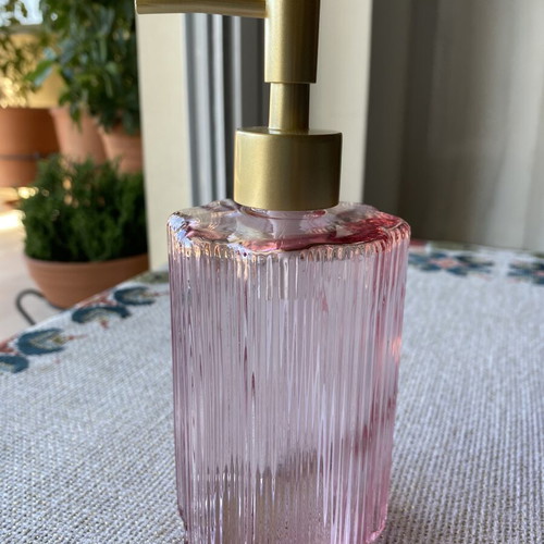 Glass Soap Dispenser 350 ml with Daisy Design like new