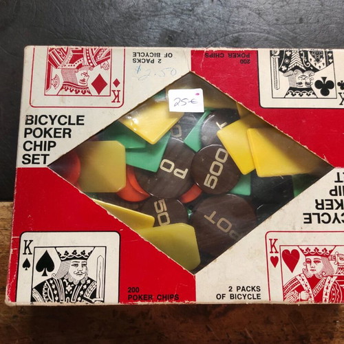 Bicycle poker chip set used, board game 2 pack
