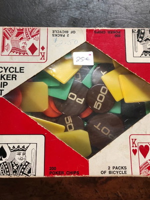 Bicycle poker chip set used, board game 2 pack