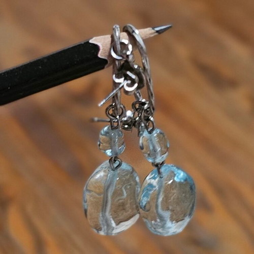 Antica Murrina dangling earrings new with Murano stones turquoise and silver