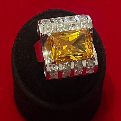 Silver 925 ring with citrine used, size 53
