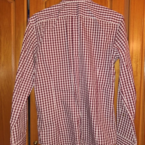 Celio checked shirt, white and red, size M