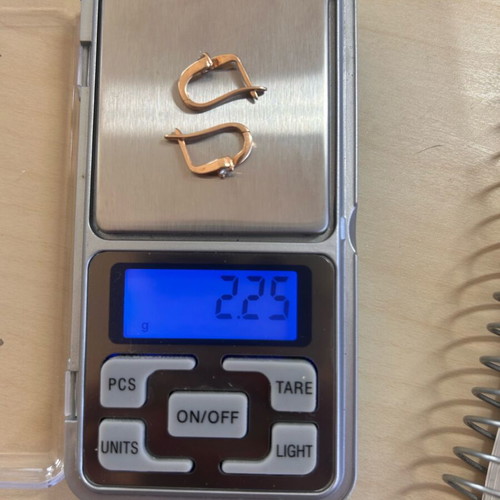 Gold 585 (14K) earrings with diamonds new