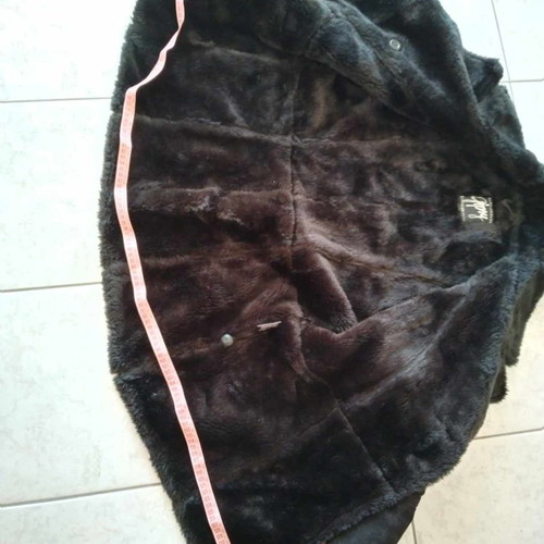 Jacket suede black with inner fur used, genuine leather