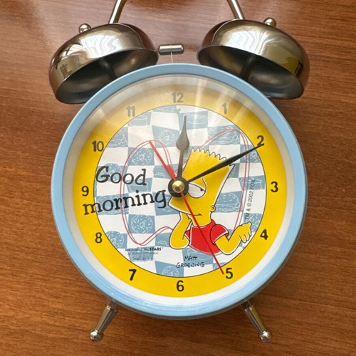 Collectible vintage The Simpsons analog table clock alarm new