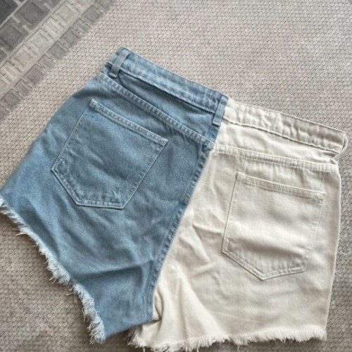 Trendyol denim shorts like new, size 38, white and blue