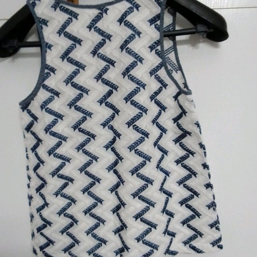 Time Out blouse like new, white and blue, size XS
