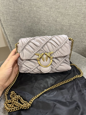 Pinko Baby Puff Ruffle Leather Bag used with original dust bag