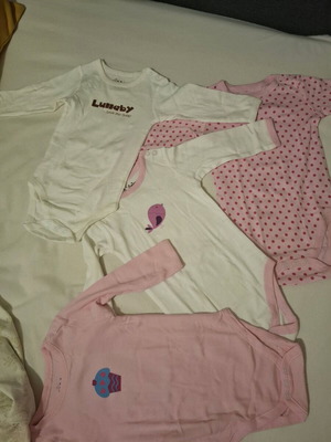 Baby bodysuits rompers zip-up new, 4 pieces size 12 months