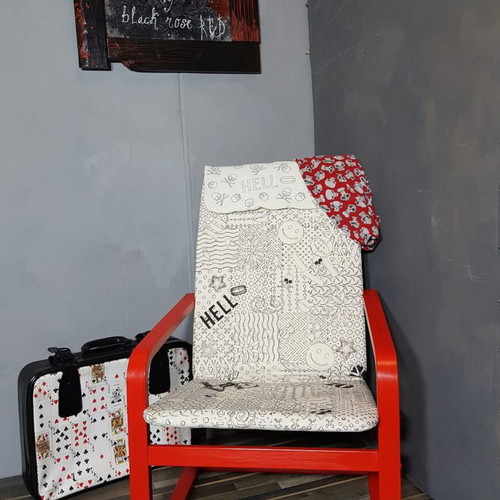 Relax chair custom made, hand renovated and painted