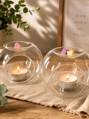 Glass Aromatherapy Burner with Wax Melts New