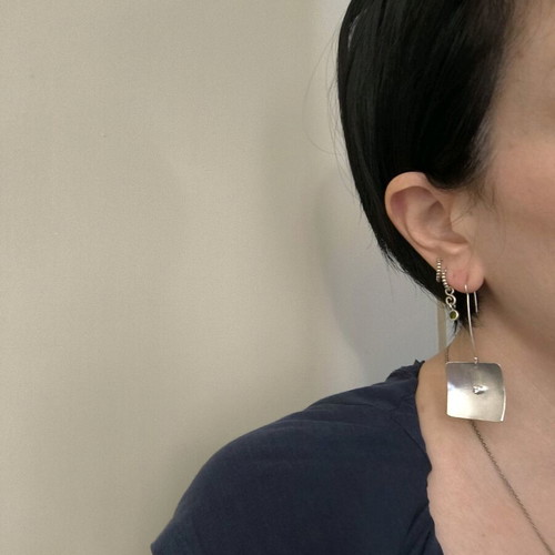 Silver 925 handmade earrings with zircon new