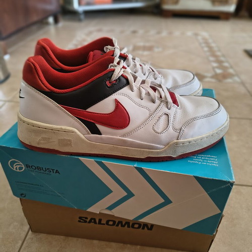 Nike Full Force Low Retro Sneakers used, size 47, white and red