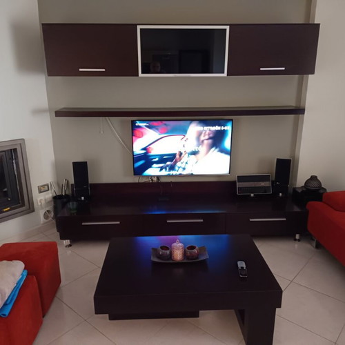 Living room composition used with 3 cabinets and shelf