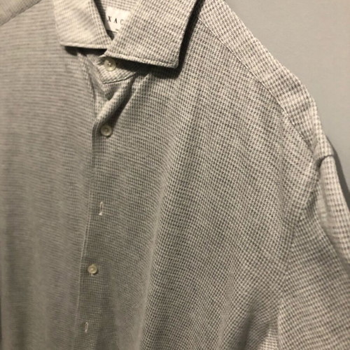 Xacus tailor fit men's jersey cotton shirt gray white like new