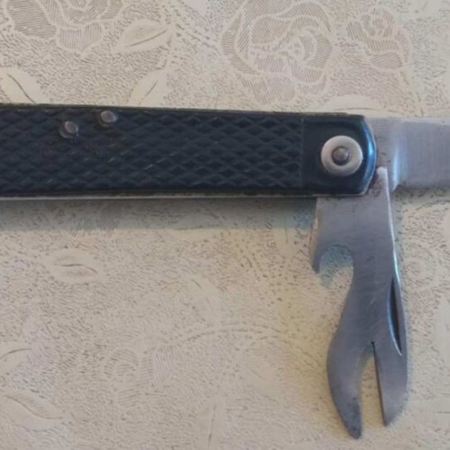 Greek army folding knife 1969 used, manufacturer Afentakis
