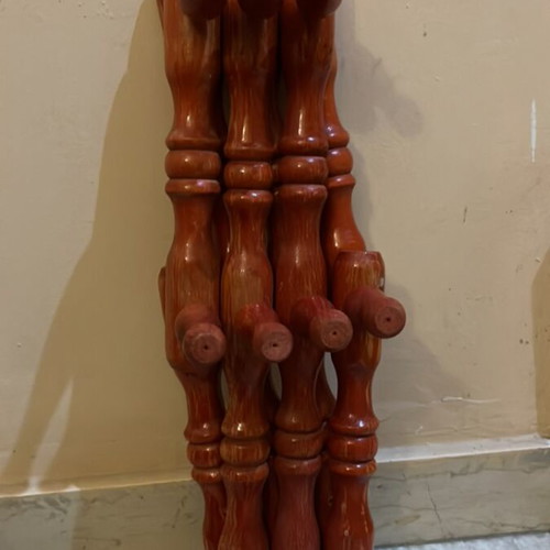 Wooden wall hanger used, in terracotta color