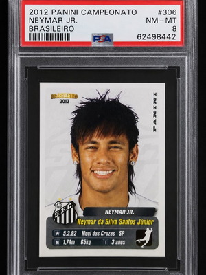 Neymar Jr. 2012 Panini Campeonato Brasileiro #306 PSA 8 Card