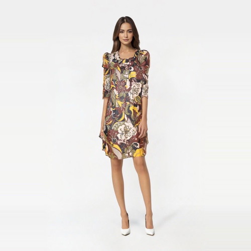 H&M premium dress with multicolored baroque floral print like new