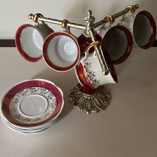 Antique porcelain tea serving set used, Former Yugoslavia