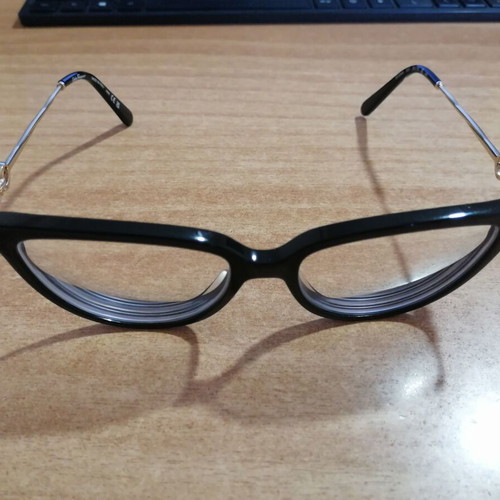 Salvatore Ferragamo cat eye eyeglasses new, black and silver