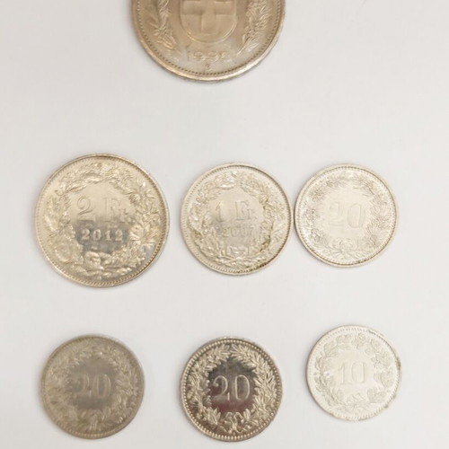 Swiss Coin Collection like new, pack of 7 Swiss francs