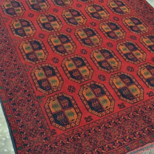 Bokhara Gol Tekke Handmade Wool Rug New Afghan Origin