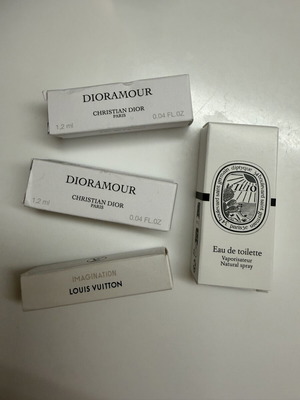 Dior, Louis Vuitton and Diptyque perfume testers new, Eau de Parfum 2 ml