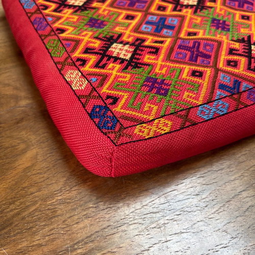 Embroidered pillow used, dimensions 39x33