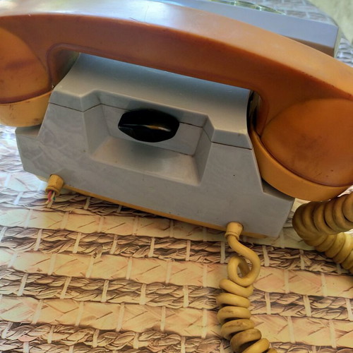 Decorative home phone used, corded