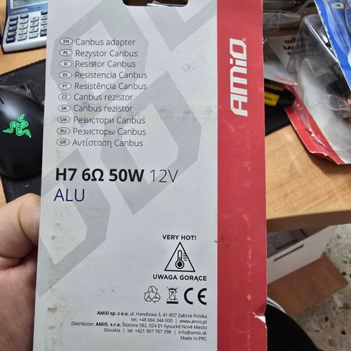 Amio Resistance for LED H7 Lamps 12V 50W 6Ω Canceller New