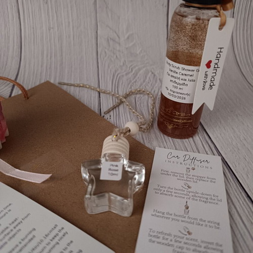 Inspired Chanel No 5 Gift Set with Candle, Body Scrub & Car Diffuser