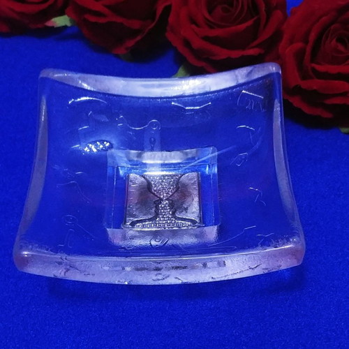 Kosta Boda bowl/ashtray/candle holder used Art by Bertil Vallien Domino Silver Love