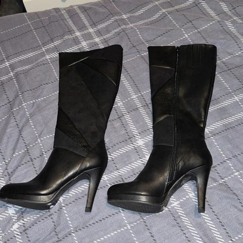 Bizzy high heel knee boots, size 38, black